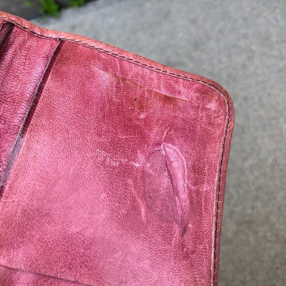 Vintage ECHT 2 PRYM Leather Tri Fold Wallet Clutch Multi Pocket Purple RARE - Picture 10 of 14